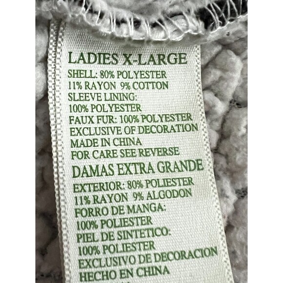 GREEN TEA WARM COZY LINED HEATHER BLACK OPEN FRONT WATERFALL COATIGAN SIZE XL - Picture 6 of 6